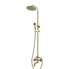Комплект для ванной и душа двухручковый средний излив, лейка круг Bronze de Luxe 10121pr royal