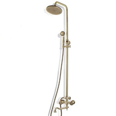 Комплект для ванной и душа двухручковый длинный (25см) излив, лейка круг Bronze de Luxe 10121dr royal
