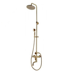 Комплект для ванной и душа одноручковый короткий (20см) резной излив, лейка круг Bronze de Luxe 10120pr windsor
