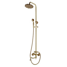 Комплект для ванной и душа двухручковый короткий (10см) излив, лейка двойной цветок Bronze de Luxe 10121df royal