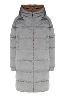Серый стеганый пуховик Max Mara
