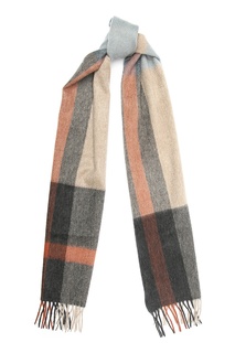 Коричневый шарф в клетку Paul Smith