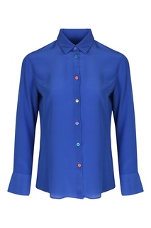Синяя шелковая блузка Paul Smith