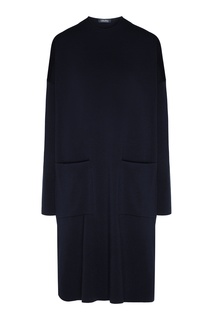 Темно-синее платье прямого кроя Max Mara