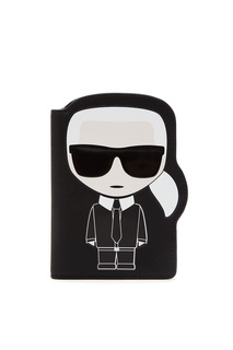 Черная обложка для паспорта с отделкой Karl Lagerfeld