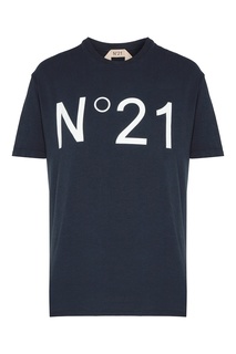 Темно-синяя футболка с логотипом No21