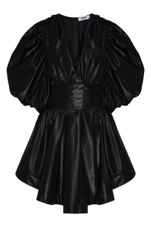 Черное платье миди с драпировками Msgm