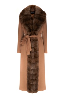 Светло-коричневое шерстяное пальто Dreamfur