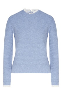 Голубой джемпер с кружевной отделкой Sandro