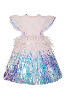 Платье с перьями и пайетками Yudashkin Kids