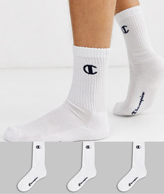 3 пары белых носков Champion Legacy