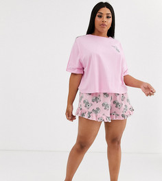 Пижамный трикотажный комплект с футболкой и шортами ASOS DESIGN Curve