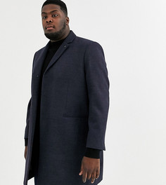 Темно-синее пальто Burton Menswear Big & Tall