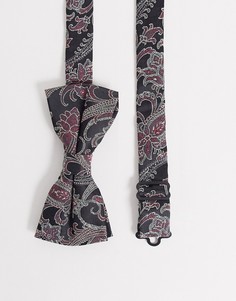 Черный жаккардовый галстук-бабочка с принтом пейсли Twisted Tailor