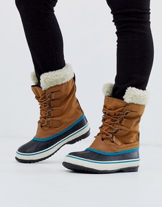Бежевые водонепроницаемые зимние ботинки на шнуровке Sorel