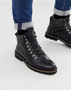 Черные кожаные походные ботинки Depp London