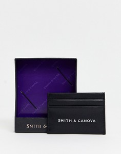 Кожаный кошелек для карт с оранжевой подкладкой Smith & Canova