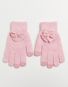 Розовые перчатки с бантиками SVNX 7X