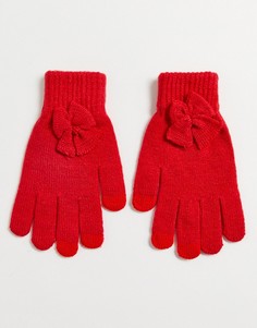 Красные перчатки с бантиками SVNX 7X