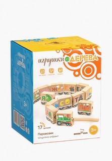 Игрушка Игрушки из дерева Бусы-алфавит "Паровозик" (17 дет)