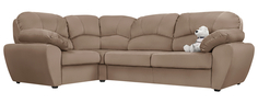 Диван тканевый угловой Эвита Velure коричневый (Велюр, левый) Home Me