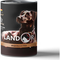 Консервы LANDOR индейка и утка для собак всех пород 400г