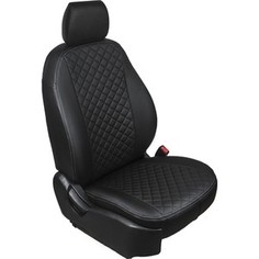Авточехлы Rival Ромб для сидений Volkswagen Tiguan II 5-дв. (компл. со столиками) (2017-н.в.), эко-кожа, черные, SC.5802.2