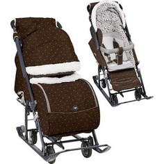 Санки коляски Nika Ника детям 7-1Б (В Горошек Шоколадный) НД7-1Б/3