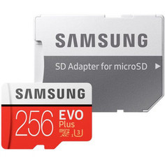 Карта памяти Samsung 256Gb EVO Plus v2 MicroSDXC Class 10 UHS-I U3, SD adapter (MB-MC256GA/RU)