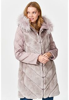 Комбинированная шуба из меха кролика Virtuale Fur Collection