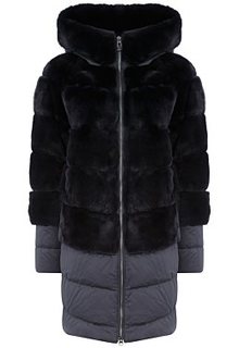 Комбинированная шуба из меха кролика Virtuale Fur Collection