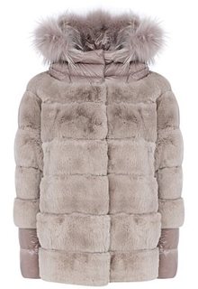 Комбинированная шуба из меха кролика Virtuale Fur Collection