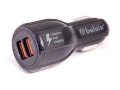Зарядное устройство Belsis Quick Charge QC 3.0 2xUSB 5.1A Black BS1308