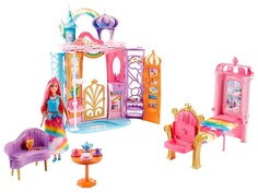 Кукольный домик Mattel Barbie Переносной радужный дворец FRB15