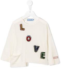 Mi Mi Sol декорированный джемпер Love