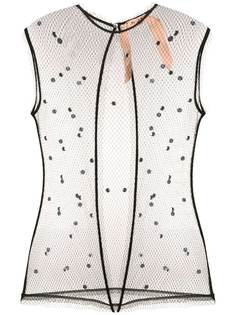 Nº21 декорированный сетчатый топ