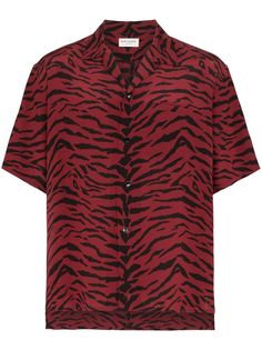 Saint Laurent рубашка с анималистичным принтом