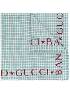 Gucci клетчатый шарф с логотипом