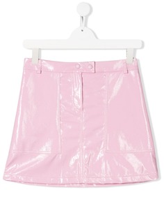 Alberta Ferretti Kids лакированная мини-юбка