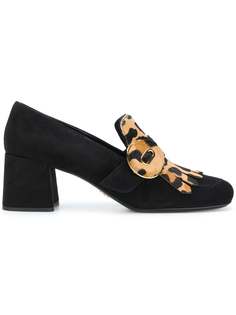 Prada лоферы с леопардовой панелью
