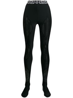 Versace легинсы с кружевными вставками