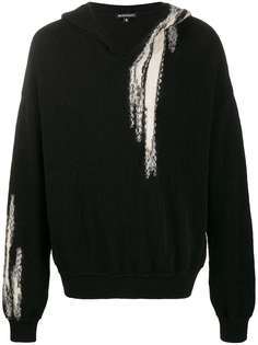 Ann Demeulemeester джемпер с капюшоном и контрастной отделкой