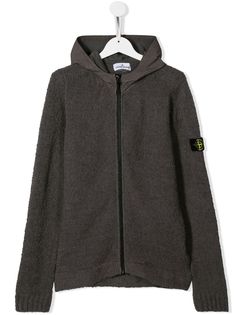 Stone Island Junior вязаная куртка с капюшоном