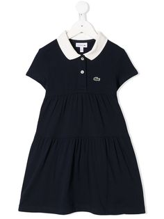 Lacoste Kids платье с вышитым логотипом