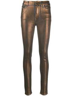KARL LAGERFELD DENIM coated metallic skinny jeans