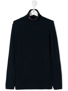 Emilio Pucci Junior джемпер в рубчик с высоким воротником