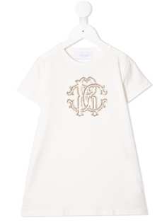 Roberto Cavalli Junior платье с декорированным логотипом