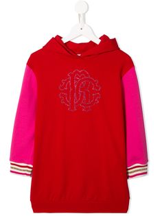 Roberto Cavalli Junior платье-толстовка с декорированным логотипом