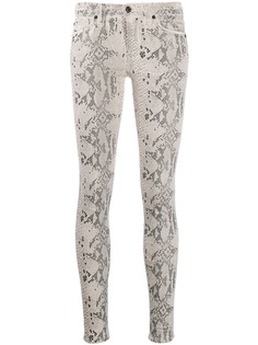 7 For All Mankind джинсы скинни со змеиным принтом