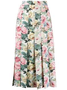 Vivetta плиссированная юбка с цветочным принтом